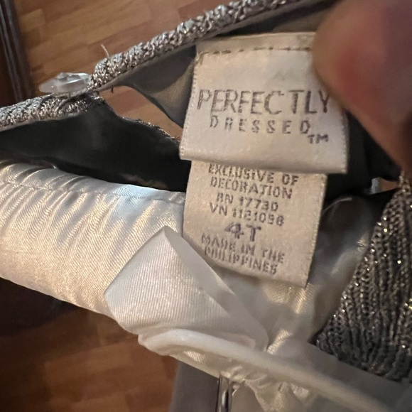 Toddler Girl Grey Dress by Perfectly Dressed - Picture 2 of 3